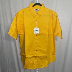 Tri-Mountain Short Sleeve Button Up Yellow Large NWT